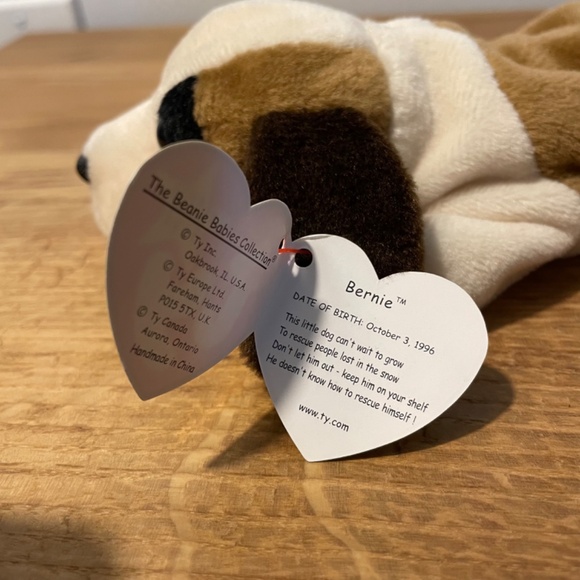 Ty Beanie Babies Bernie Dog Multicoloured Brown 1996 – New Tag On VINTAGE - Picture 6 of 11